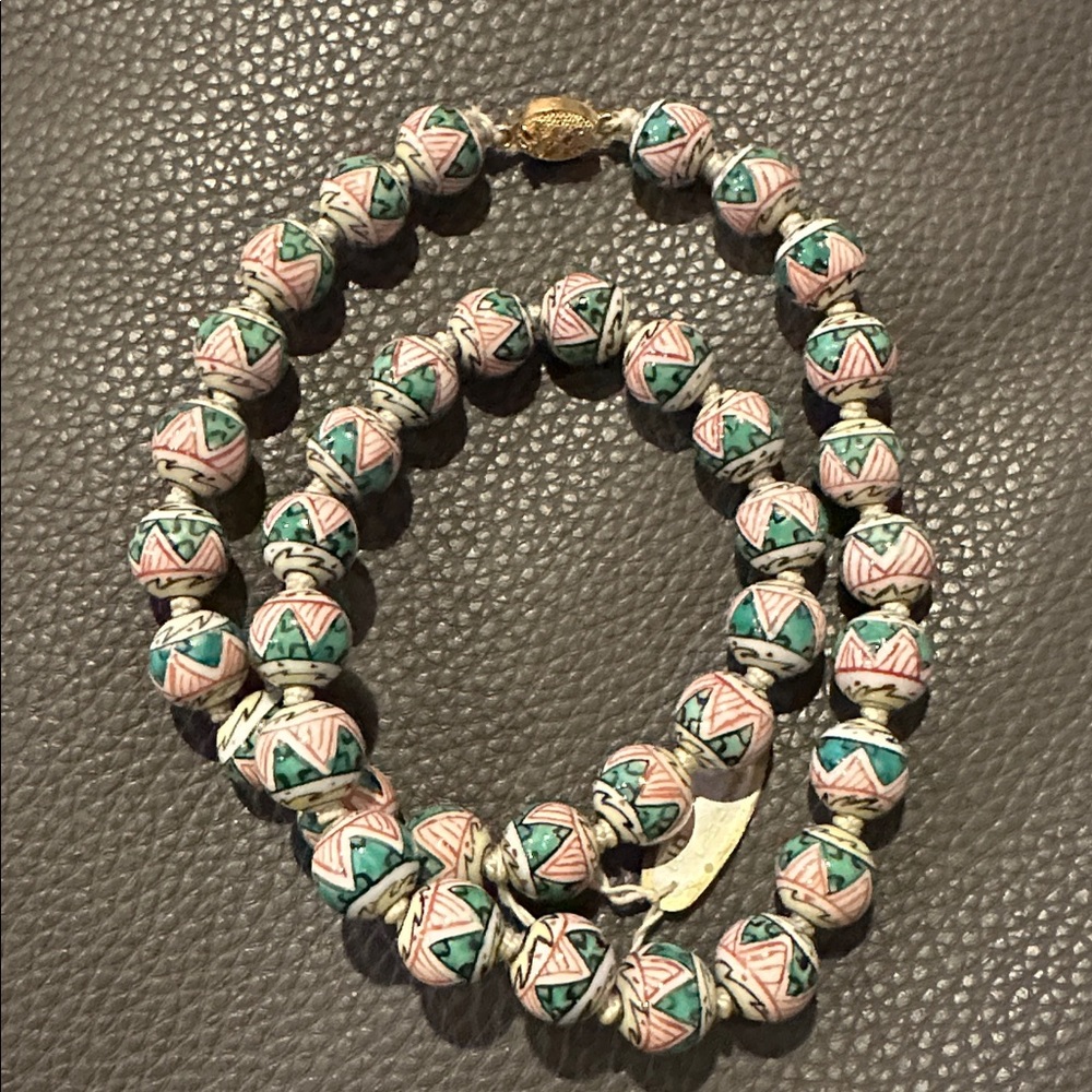 Vintage 22” Porcelain Necklace